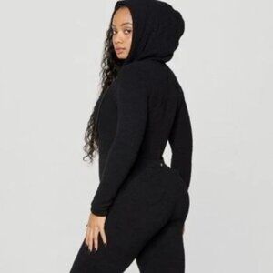 YITTY Fabletics Pet Me Heart Pocket Onesie - Caviar/Black - size small